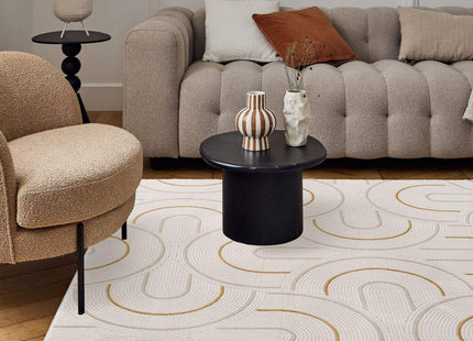 Carmel Cream-Gold Geometric Rug | 6070