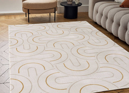 Carmel Cream-Gold Geometric Rug | 6070