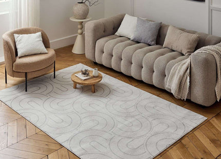 Carmel Cream-Grey Geometric Rug | 6070