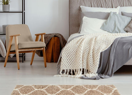 Moroccan Beige Shaggy Rug | 620
