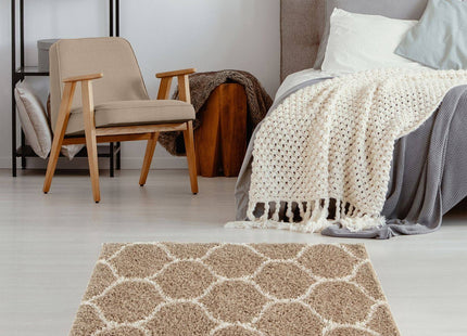 Moroccan Beige Shaggy Rug | 620