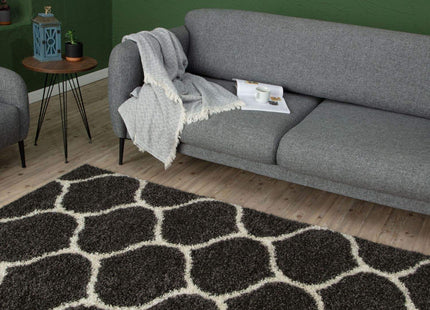 Moroccan Dark Grey Shaggy Rug | 640