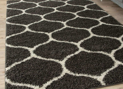 Moroccan Dark Grey Shaggy Rug | 640