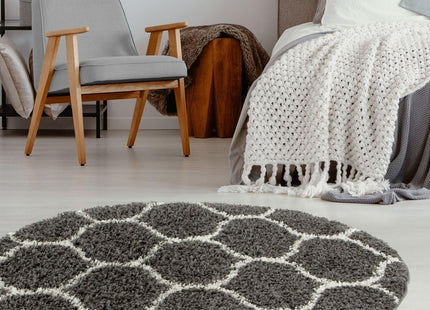 Moroccan Dark Grey Shaggy Rug | 640