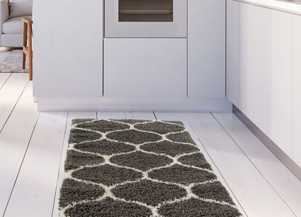 Moroccan Dark Grey Shaggy Rug | 640