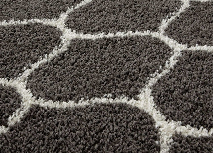 Moroccan Dark Grey Shaggy Rug | 640