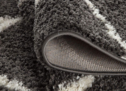 Moroccan Dark Grey Shaggy Rug | 640