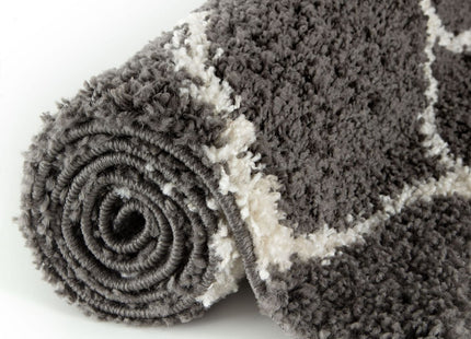 Moroccan Dark Grey Shaggy Rug | 640