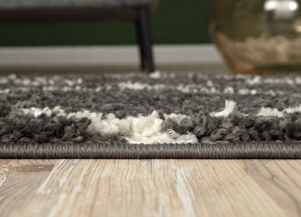 Moroccan Dark Grey Shaggy Rug | 640