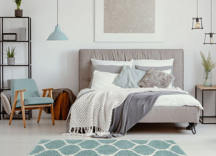 Moroccan Duck Egg Blue Shaggy Rug | 650