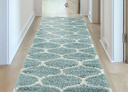 Moroccan Duck Egg Blue Shaggy Rug | 650