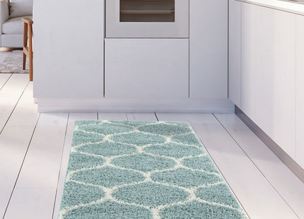 Moroccan Duck Egg Blue Shaggy Rug | 650