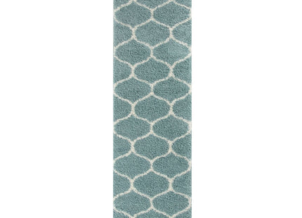 Moroccan Duck Egg Blue Shaggy Rug | 650