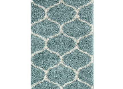 Moroccan Duck Egg Blue Shaggy Rug | 650