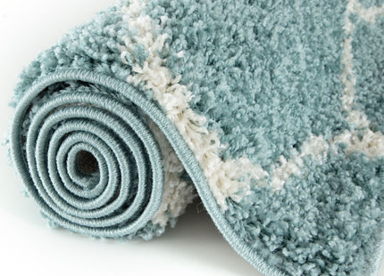 Moroccan Duck Egg Blue Shaggy Rug | 650