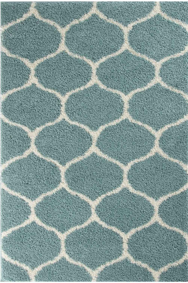 Moroccan Duck Egg Blue Shaggy Rug | 650