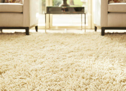 Imperial Ivory Shaggy Pile Wool Rug