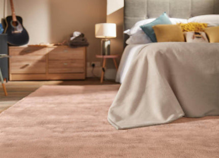 Hush Solid Coral Pink Luxury Rug