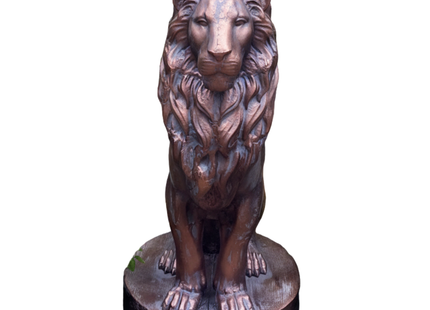 Sitting Lion Garden Sculpture – 90cm, Antique Bronze