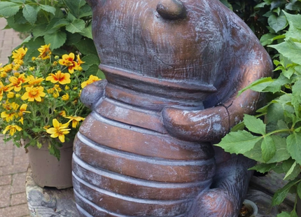 Winnie the Pooh 50cm antique bronze garden sculpture detailed finish