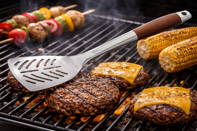 Atom Grills Stainless Steel BBQ Turner Spatula for Outdoor Cooking