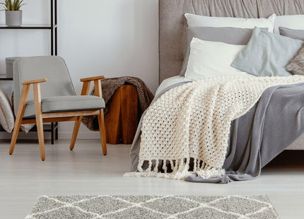 Moroccan Grey Shaggy Rug | 710