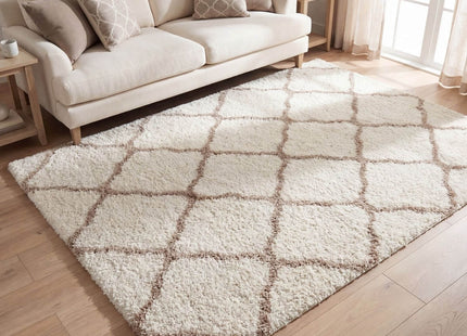 Moroccan Ivory Shaggy Rug | 730