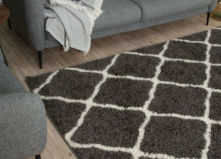 Moroccan Dark Grey Shaggy Rug | 740
