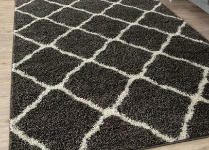 Moroccan Dark Grey Shaggy Rug | 740