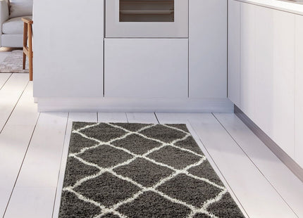 Moroccan Dark Grey Shaggy Rug | 740