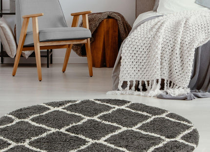 Moroccan Dark Grey Shaggy Rug | 740