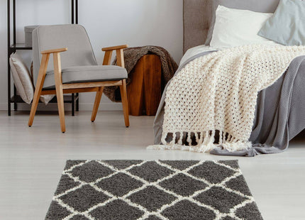 Moroccan Dark Grey Shaggy Rug | 740