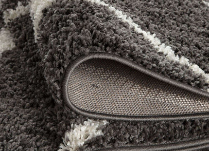Moroccan Dark Grey Shaggy Rug | 740