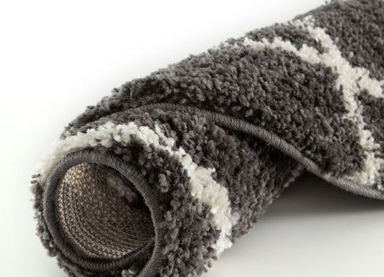 Moroccan Dark Grey Shaggy Rug | 740