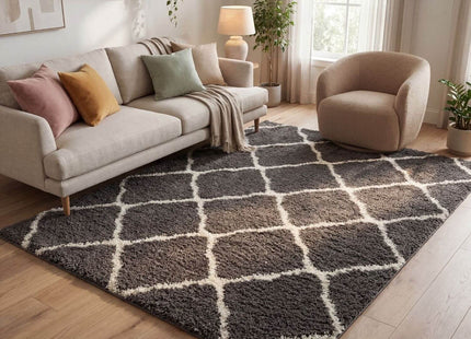 Moroccan Dark Grey Shaggy Rug | 740