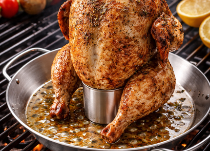 Atom Grills Stainless Steel BBQ Chicken Roaster & Beer Can Chicken Holder