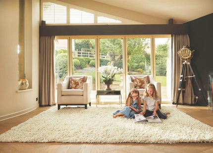 Imperial Ivory Shaggy Pile Wool Rug
