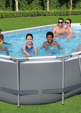 Bestway 16ft x 10ft x 42" Oval Steel Pro MAX Above Ground Swimming Pool, Filter Pump & Accessories