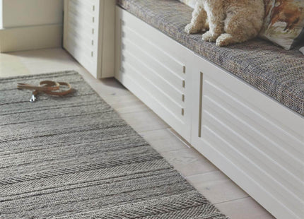 Chunky Natural/Grey Knitted Rug