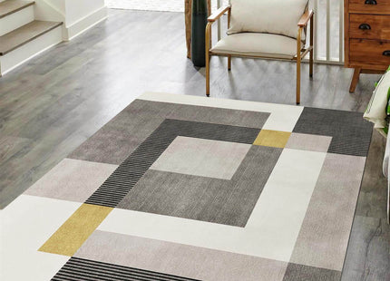 Tokyo Geo Blocks Ochre/Grey Rug