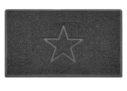 Indoor Spaghetti Door Mat Embossed Star - Dark Grey