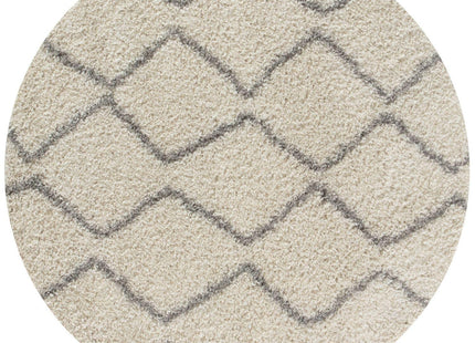 Moroccan Ivory Grey Shaggy Rug | 800
