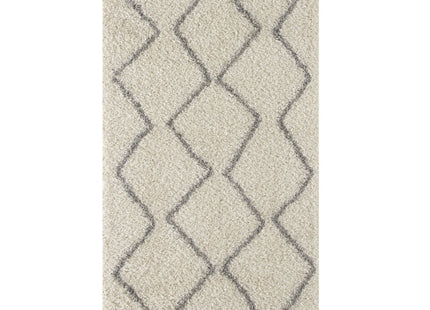 Moroccan Ivory Grey Shaggy Rug | 800
