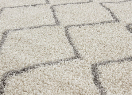 Moroccan Ivory Grey Shaggy Rug | 800