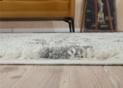 Moroccan Ivory Grey Shaggy Rug | 800