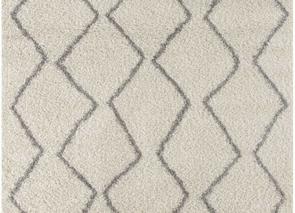 Moroccan Ivory Grey Shaggy Rug | 800