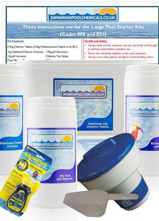 Chemical Starter Kit with Chlorine Tablets and Dispenser - For Pools 12ft - 15ft Diameter