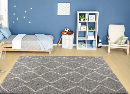 Moroccan Grey Shaggy Rug | 810