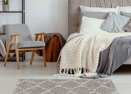 Moroccan Grey Shaggy Rug | 810