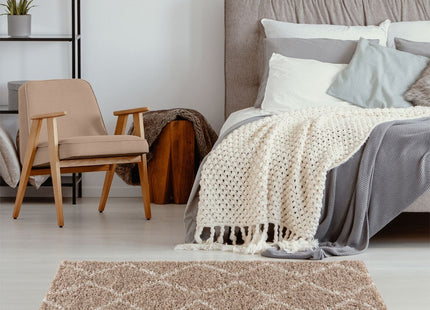 Moroccan Beige Shaggy Rug | 820